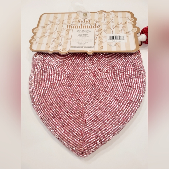 Pink Beaded Heart Bag - Picture 3 of 4